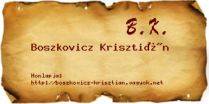 Boszkovicz Krisztián névjegykártya